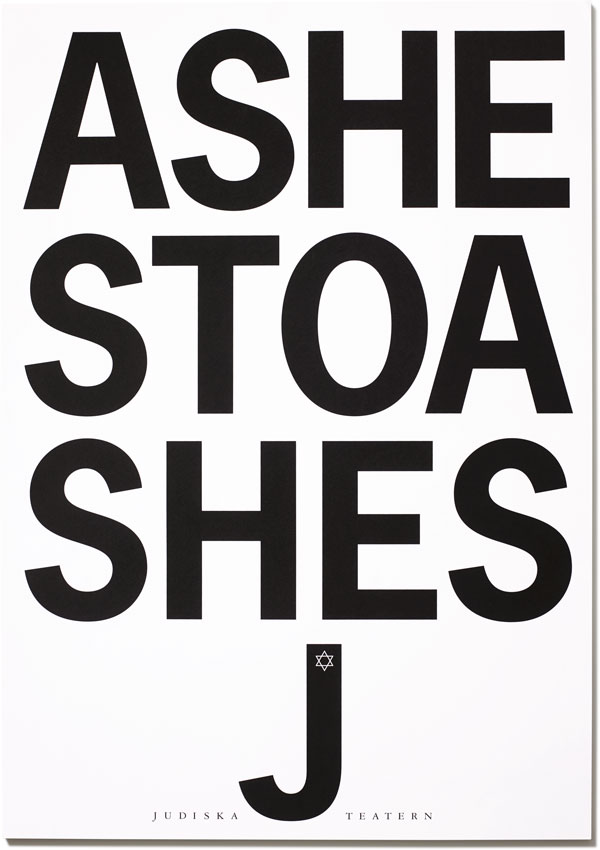  Poster whit the tezt ASHESTOASHES in black on a white background